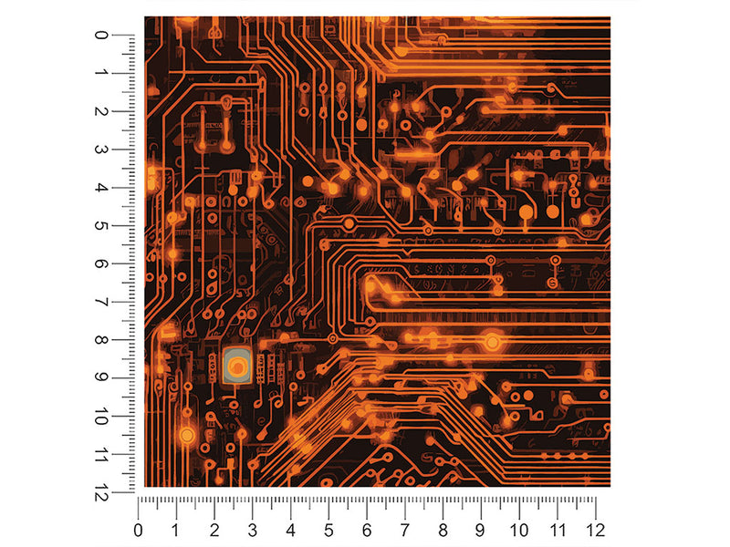Neon Orange Technology Vehicle Wrap Scale~Rwraps Series 914 Neon Orange Technology Measurements~2