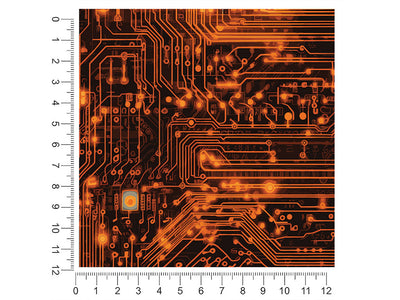 Neon Orange Technology Vehicle Wrap Scale~Rwraps Series 914 Neon Orange Technology Measurements~2