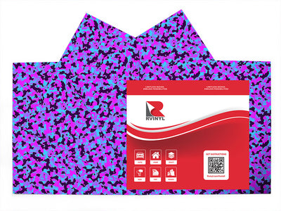 neon periwinkle camouflage Craft Vinyl Sheet Pack