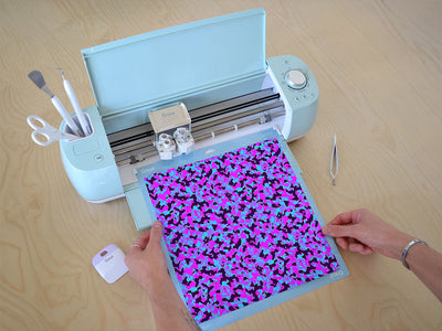 neon periwinkle camouflage Cricut Compatible Vinyl