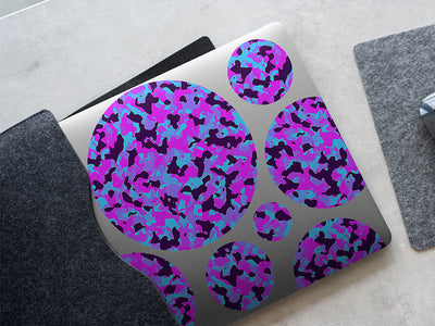 neon periwinkle camouflage DIY Laptop Stickers
