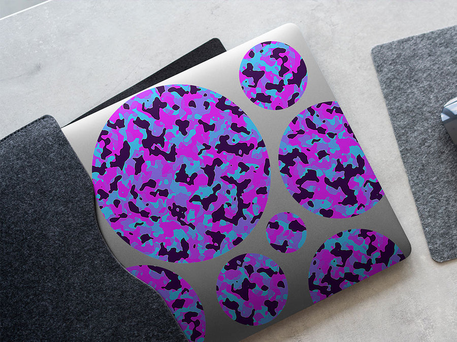 neon periwinkle camouflage DIY Laptop Stickers