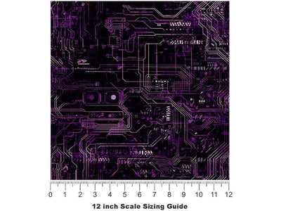 Neon Purple Technology Vinyl Film Pattern Size 12 inch Scale~Rwraps Neon Purple Technology Sizing Chart~3