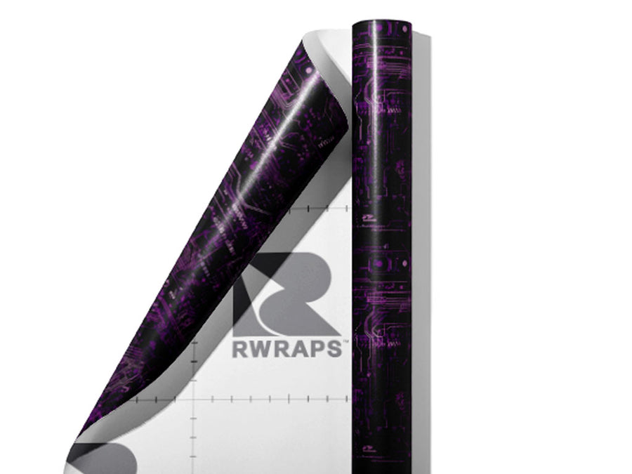 Neon Purple Technology Wrap Film Sheets~Rwraps Series 914 Neon Purple Technology Scrolled Sheet~4