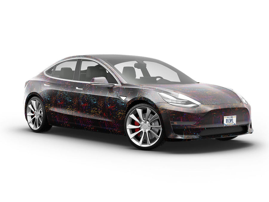 Neon Rainbow Technology Vehicle Vinyl Wrap