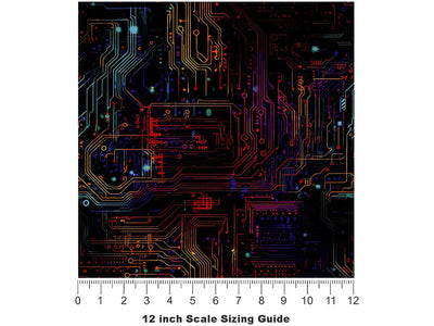 Neon Rainbow Technology Vinyl Film Pattern Size 12 inch Scale~Rwraps Neon Rainbow Technology Sizing Chart~3