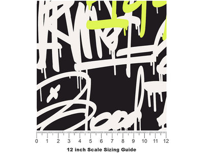Neon Realness Graffiti Vinyl Film Pattern Size 12 inch Scale~Rwraps Neon Realness Graffiti Sizing Chart~3