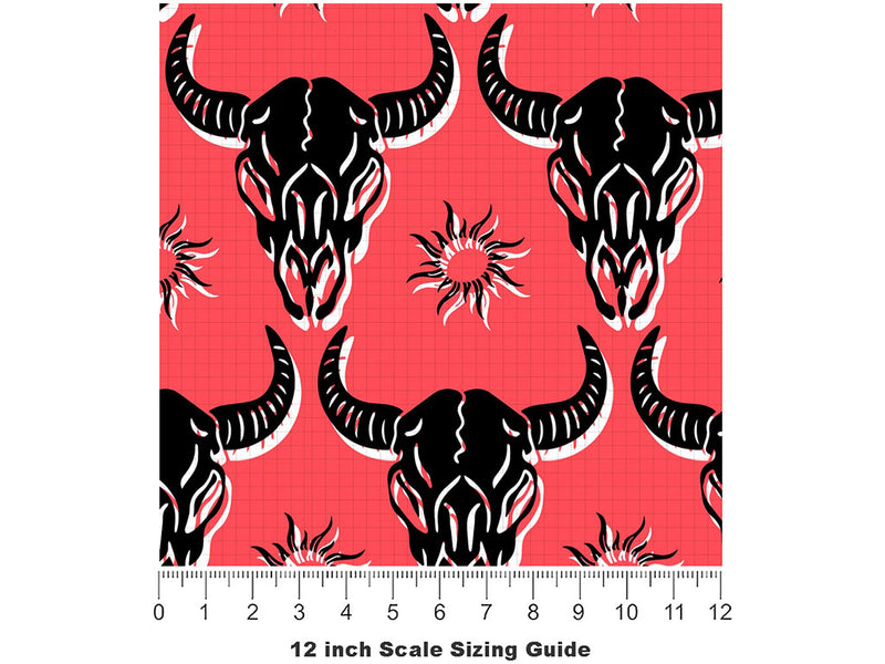 Neon Skulls Animal Vinyl Film Pattern Size 12 inch Scale~Rwraps Neon Skulls Animal Sizing Chart~2