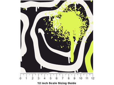 Neon Smiles Graffiti Vinyl Film Pattern Size 12 inch Scale~Rwraps Neon Smiles Graffiti Sizing Chart~3