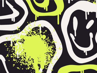 Neon Smiles Graffiti Vinyl Wrap Pattern~Rwraps Series 914 Digitally Printed Vinyl Wrap~0