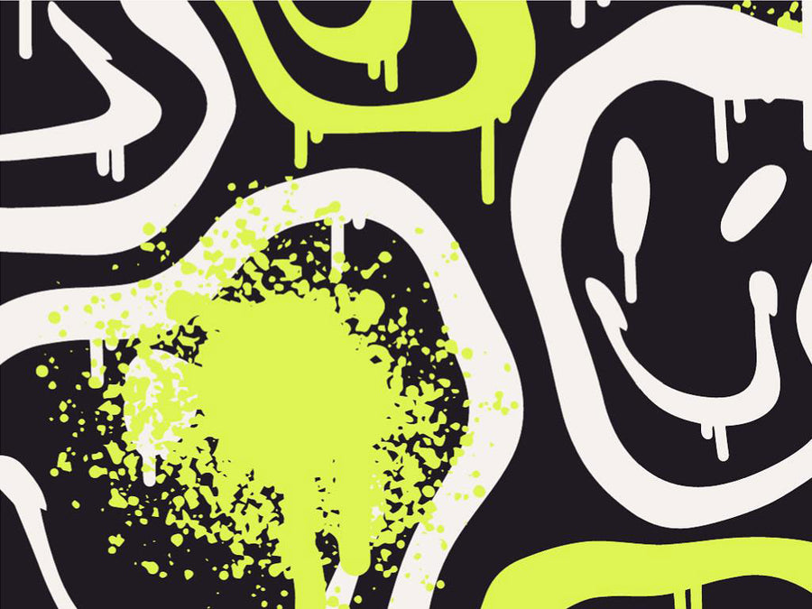 Neon Smiles Graffiti Vinyl Wrap Pattern~Rwraps Series 914 Digitally Printed Vinyl Wrap~0