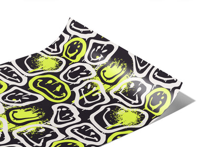 Neon Smiles Graffiti Vinyl Wraps~Rwraps Series 914 Digitally Printed Vinyl Wrap~1