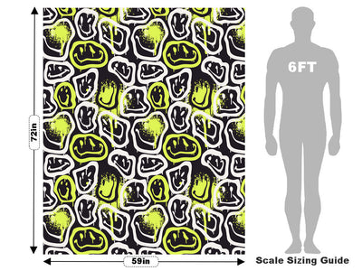 Neon Smiles Graffiti Vehicle Wrap Scale~Rwraps Series 914 Neon Smiles Graffiti Measurements~2