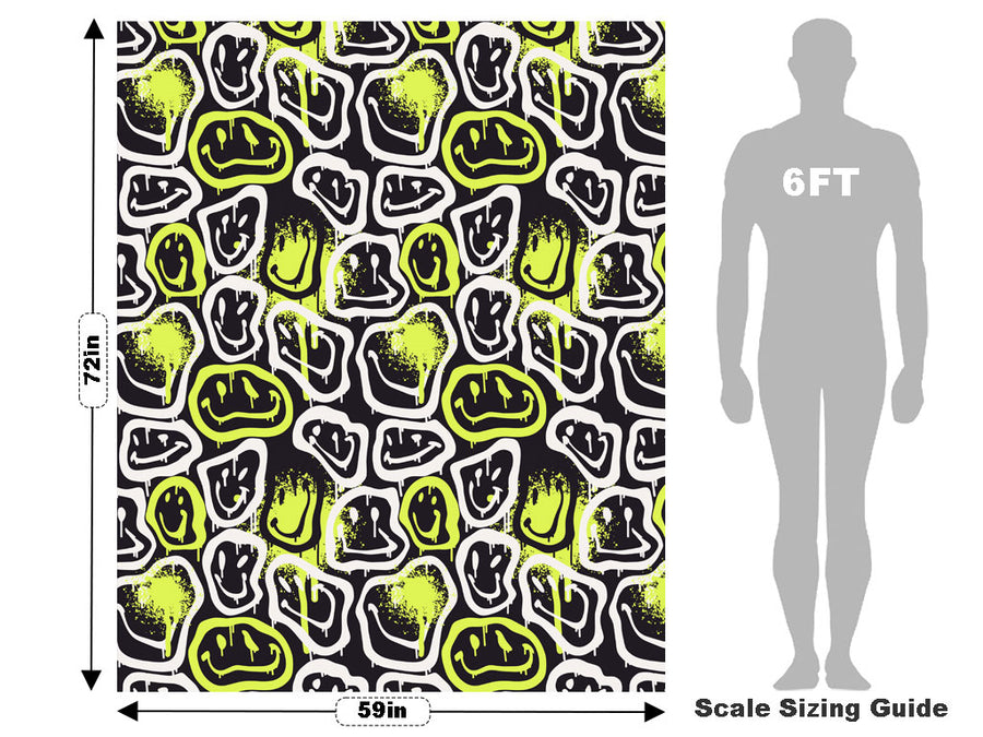 Neon Smiles Graffiti Vehicle Wrap Scale~Rwraps Series 914 Neon Smiles Graffiti Measurements~2