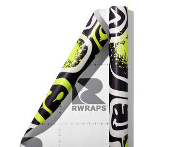 Neon Smiles Graffiti Wrap Film Sheets~Rwraps Series 914 Neon Smiles Graffiti Scrolled Sheet~4