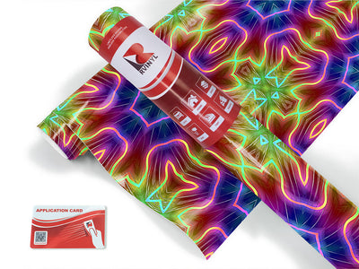 neon snowflake mandala Craft Vinyl Roll