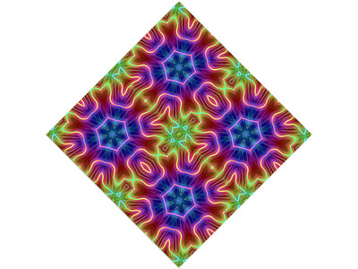 Neon Snowflake Mandala Vinyl Wrap Pattern
