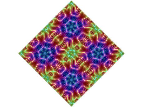 Neon Snowflake Mandala Vinyl Wrap Pattern