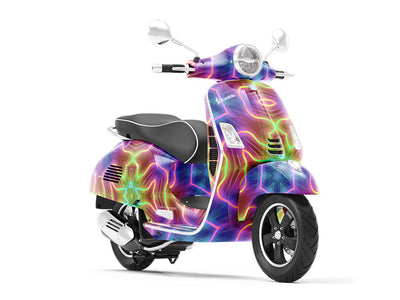 Neon Snowflake Mandala Vespa Scooter Wrap Film