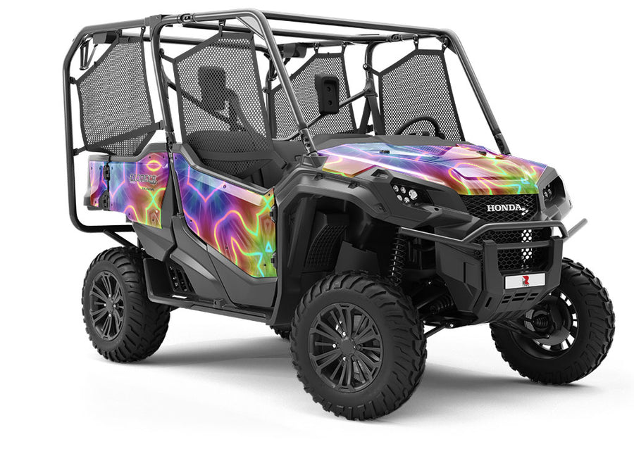 Neon Snowflake Mandala Utility Vehicle Vinyl Wrap