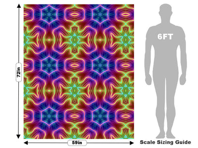 Neon Snowflake Mandala Vehicle Wrap Scale~Rwraps Series 914 Neon Snowflake Mandala Measurements~1