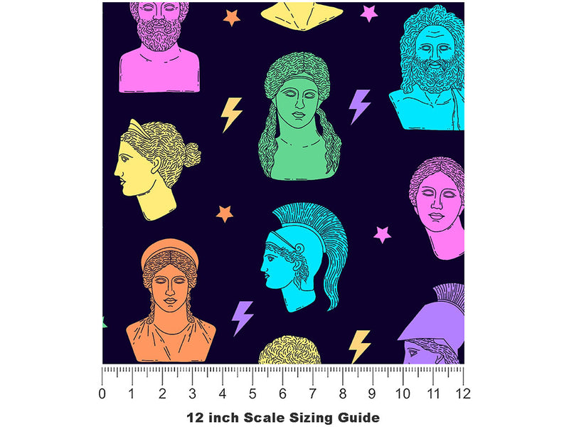 Neon Titans Greco Roman Vinyl Film Pattern Size 12 inch Scale~Rwraps Neon Titans Greco Roman Sizing Chart~2