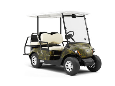 Neon Yellow Technology Wrapped Golf Cart