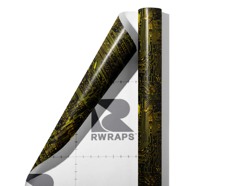 Neon Yellow Technology Wrap Film Sheets~Rwraps Series 914 Neon Yellow Technology Scrolled Sheet~4