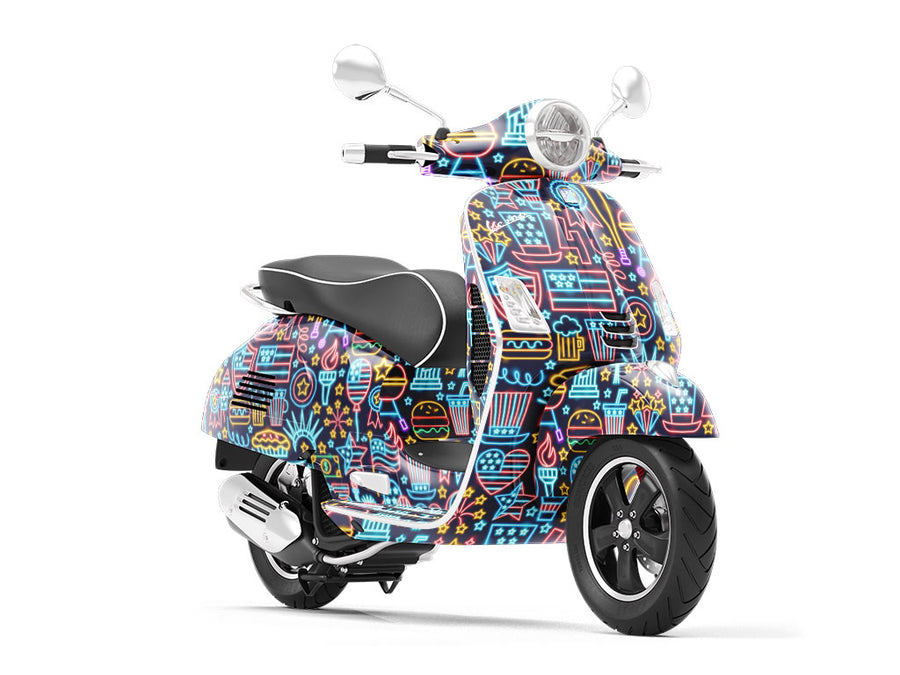 Neon York Americana Vespa Scooter Wrap Film
