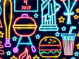 Neon York Americana Vinyl Wrap Pattern~Rwraps Series 914 Digitally Printed Vinyl Wrap~0