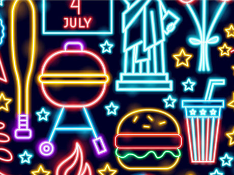 Neon York Americana Vinyl Wrap Pattern~Rwraps Series 914 Digitally Printed Vinyl Wrap~0