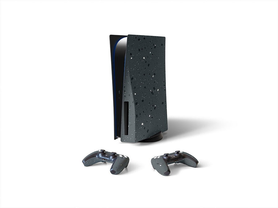 nero terrazzo stone Sony PS5 DIY Skin