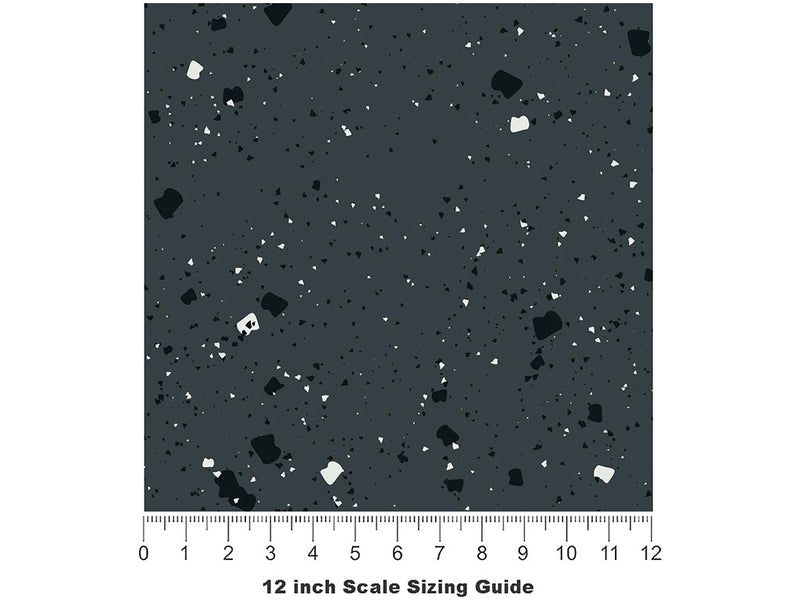 Nero  Terrazzo Vinyl Film Pattern Size 12 inch Scale~Rwraps Nero  Terrazzo Sizing Chart~2