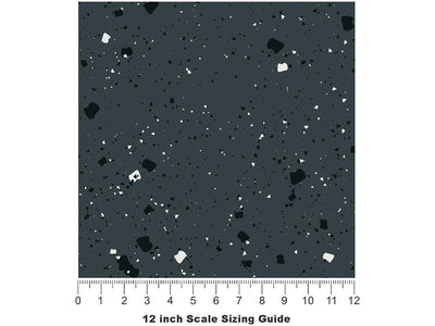 Nero  Terrazzo Vinyl Film Pattern Size 12 inch Scale~Rwraps Nero  Terrazzo Sizing Chart~2
