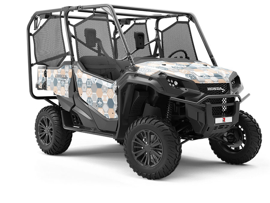 Neutral Hexagonal Tile Utility Vehicle Vinyl Wrap