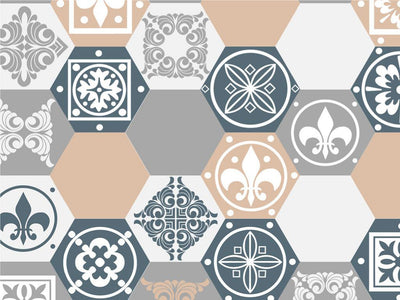 Neutral Hexagonal Tile Vinyl Wrap Pattern~Rwraps Series 914 Digitally Printed Vinyl Wrap~0