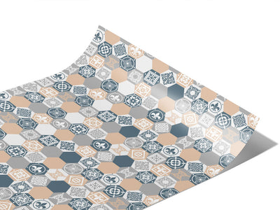 Neutral Hexagonal Tile Vinyl Wraps~Rwraps Series 914 Digitally Printed Vinyl Wrap~1