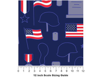 Never Forgotten Americana Vinyl Film Pattern Size 12 inch Scale~Rwraps Never Forgotten Americana Sizing Chart~3