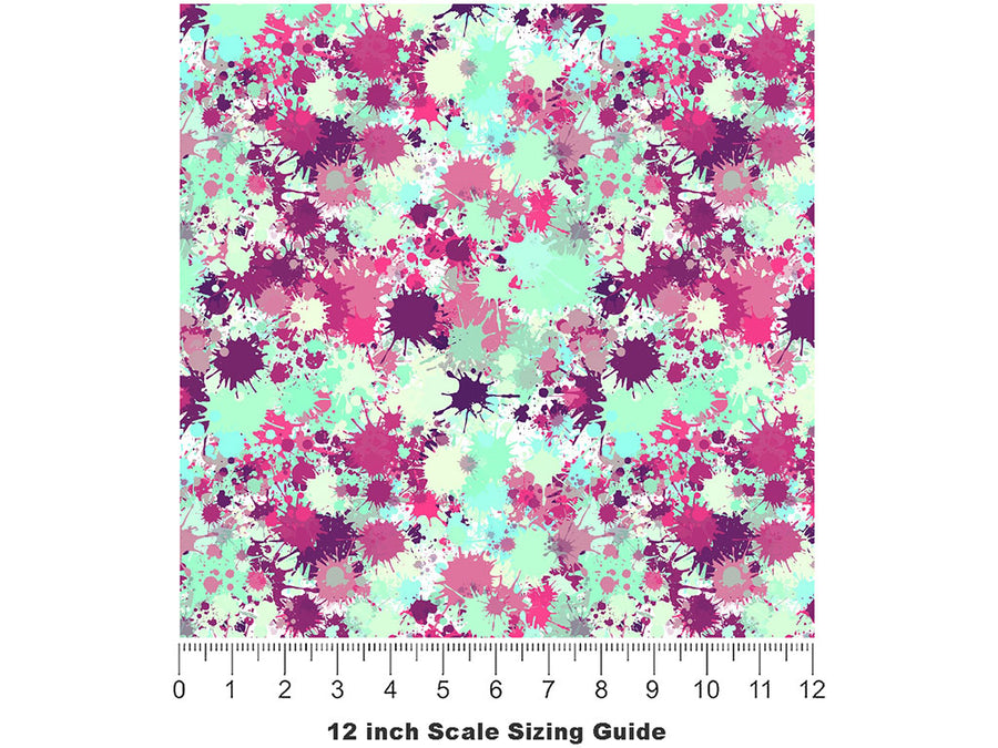 New Pleasure Paint Splatter Vinyl Film Pattern Size 12 inch Scale~Rwraps New Pleasure Paint Splatter Sizing Chart~2