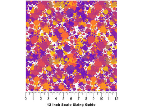 New Thing Paint Splatter Vinyl Film Pattern Size 12 inch Scale~Rwraps New Thing Paint Splatter Sizing Chart~2