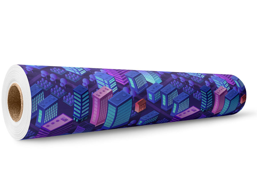 Night Air Cityscape Wrap Film Wholesale Roll~Rwraps Series 914 Digitally Printed Vinyl Roll~5