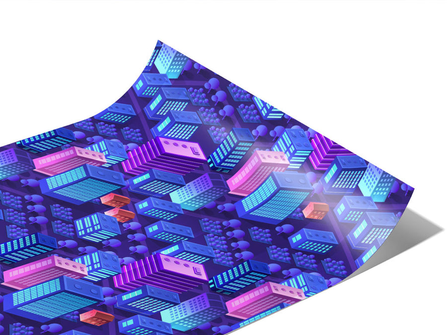 Night Air Cityscape Vinyl Wraps~Rwraps Series 914 Digitally Printed Vinyl Wrap~1