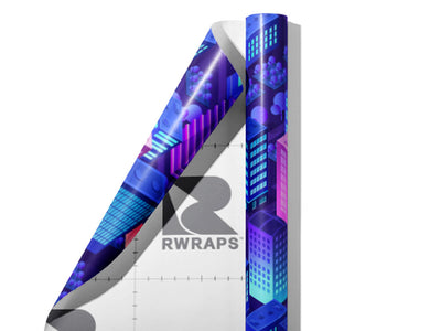 Night Air Cityscape Wrap Film Sheets~Rwraps Series 914 Night Air Cityscape Scrolled Sheet~4