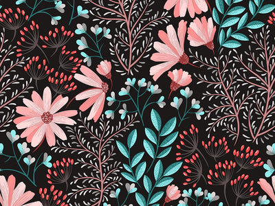 Night Blossoms Floral Vinyl Wrap Pattern~Rwraps Series 914 Digitally Printed Vinyl Wrap~0