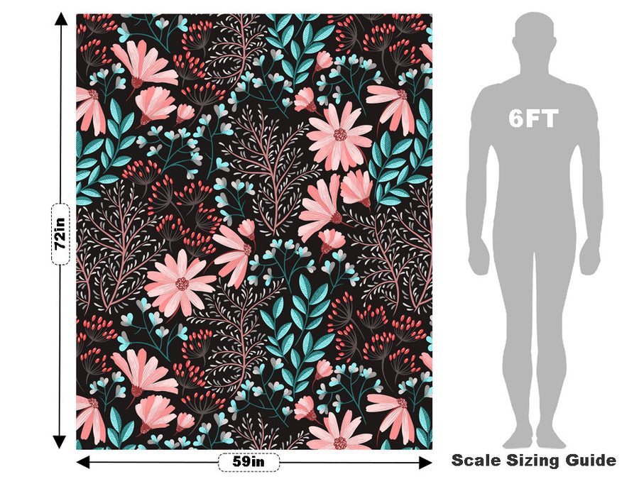 Night Blossoms Floral Vehicle Wrap Scale~Rwraps Series 914 Night Blossoms Floral Measurements~1