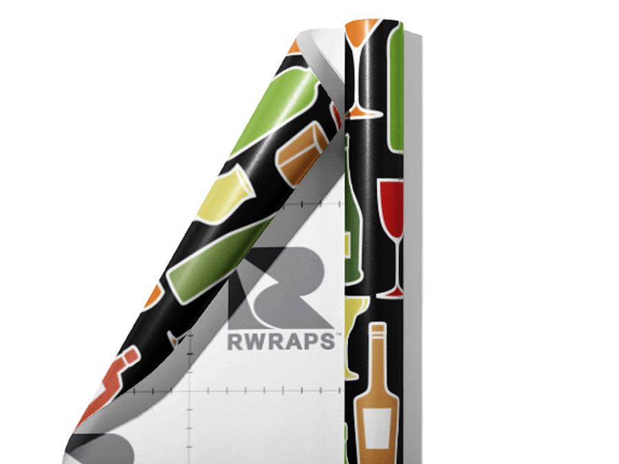 NIght Cap Alcohol Wrap Film Sheets~Rwraps Series 914 NIght Cap Alcohol Scrolled Sheet~3
