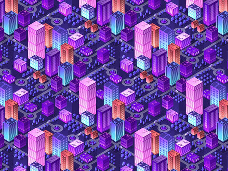 Night Fever Cityscape Vinyl Wrap Pattern~Rwraps Series 914 Digitally Printed Vinyl Wrap~0