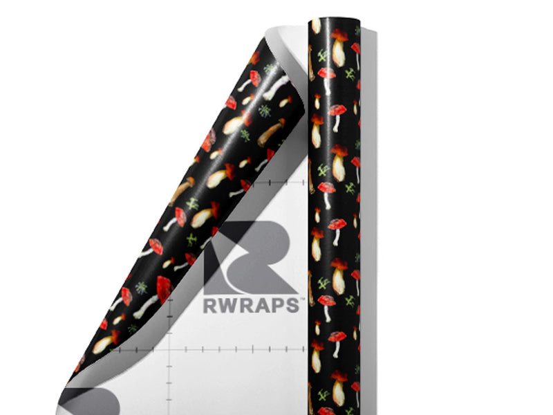 Nighttime Fungus Mushroom Wrap Film Sheets~Rwraps Series 914 Nighttime Fungus Mushroom Scrolled Sheet~3