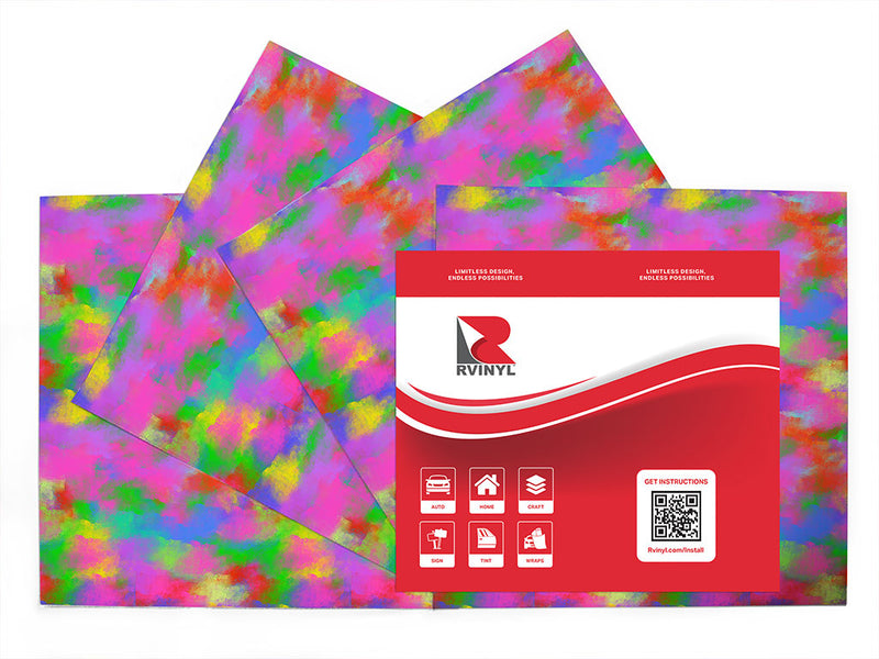 nineties flashback tie dye Craft Vinyl Sheet Pack