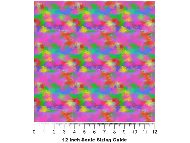 Nineties Flashback Tie Dye Vinyl Film Pattern Size 12 inch Scale~Rwraps Nineties Flashback Tie Dye Sizing Chart~2